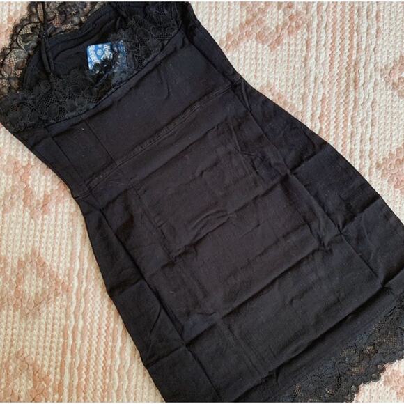 Black Free People Bodycon One Shoulder Lace Detail Mini Dress XS - Picture 5 of 6